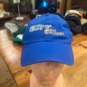 Sea Chaser Blue Embroidered Baseball Cap Carolina Skiff